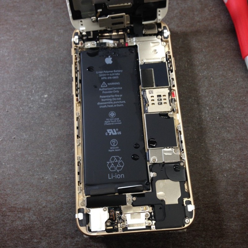 iPhone6・水没復旧・開封時の写真